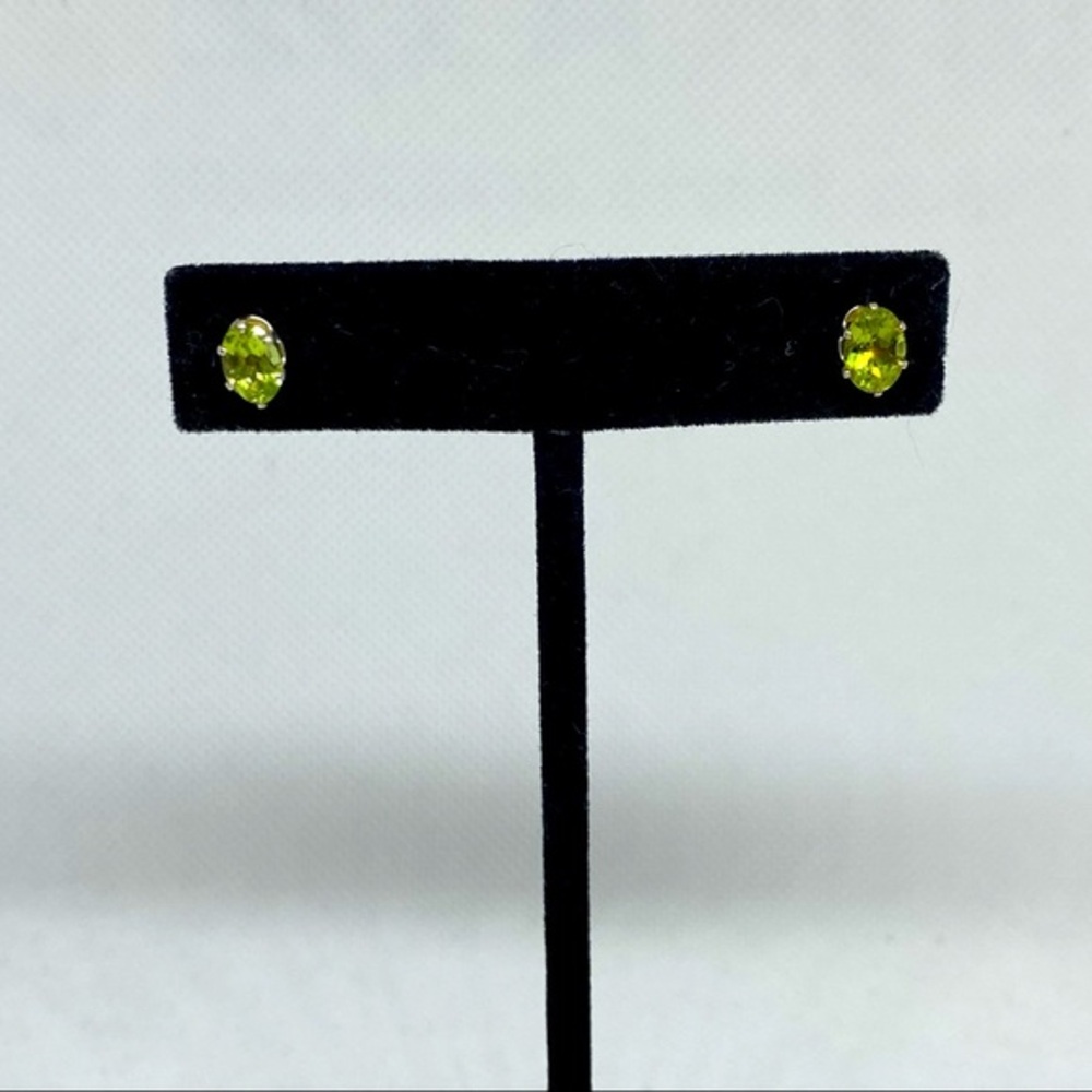 Sterling Silver and Peridot Stud Earrings